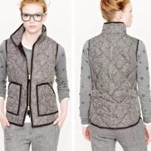 J. Crew Excursion Quilted Vest in Herringbone - RARE FIND